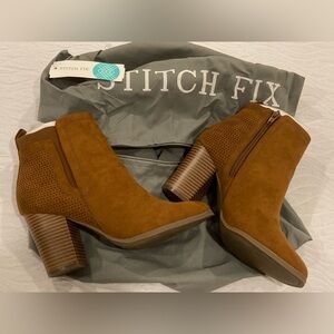 Market & Spruce Niyah Women's Brown Suede Block Heel Ankle Bootie Size 6.5